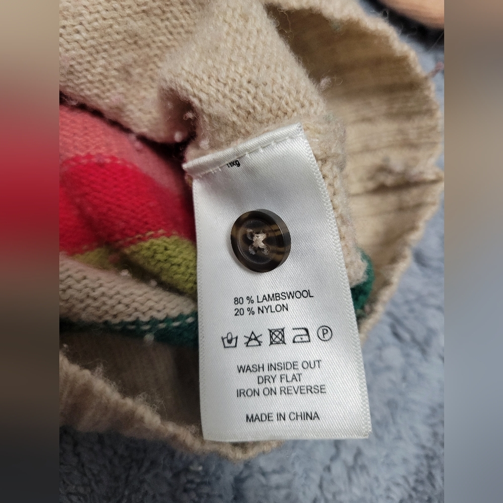 Small Heyton Rainbow Cardigan With Lambswool Blend - Picture 5 of 5